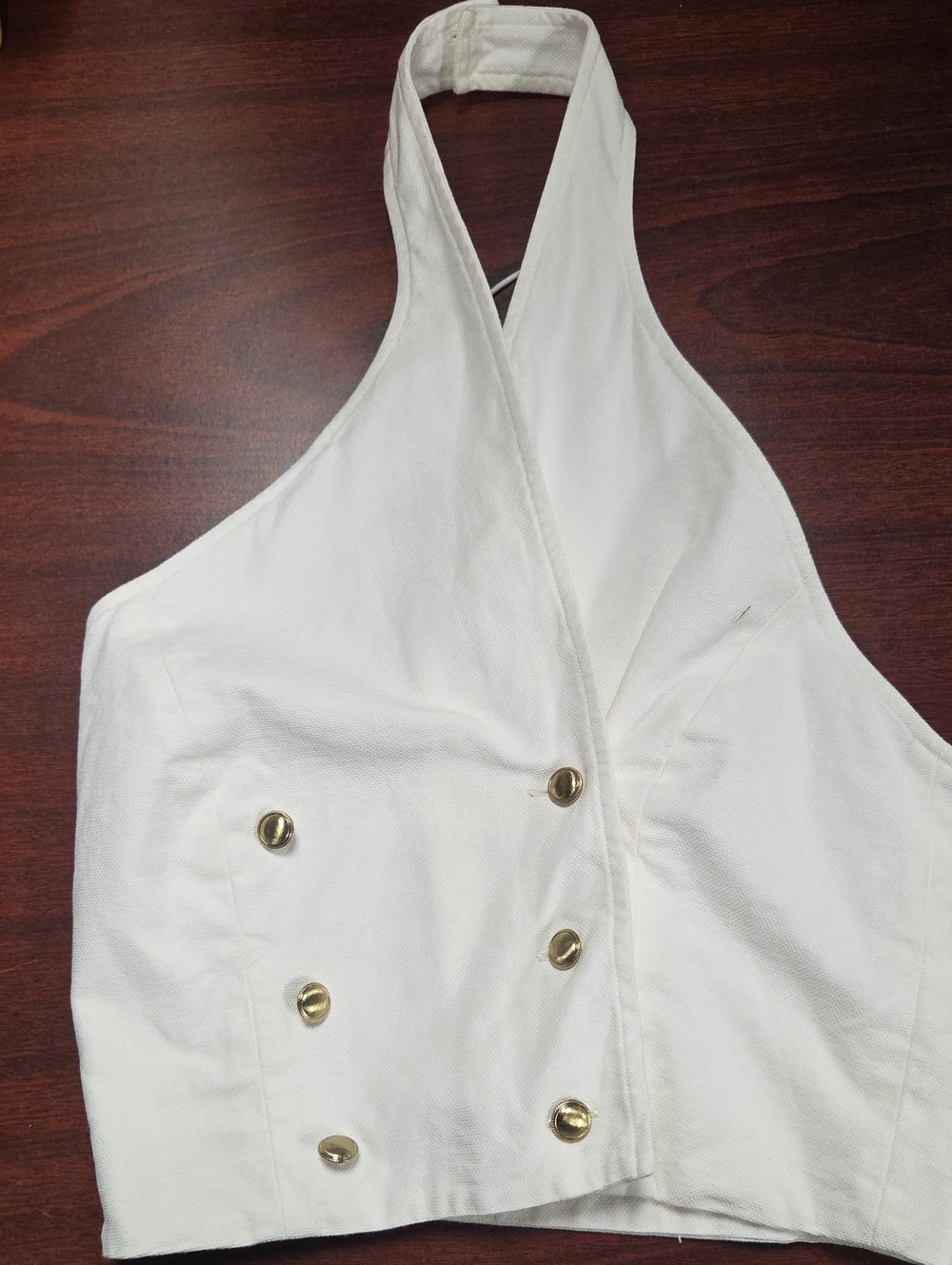 Rosetta Getty White Textured Button-Up
